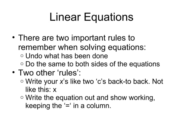 Linear Equations | PPT