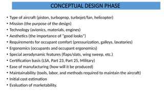 Comprehensive Aircraft Design Process: From Concept to Certification | PPTX