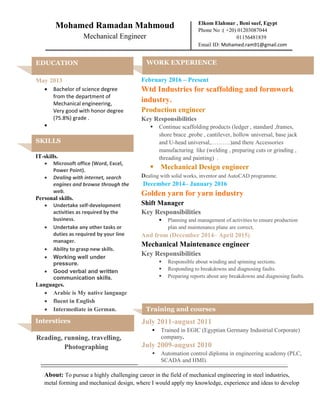 mohamed ramadan cv | PDF