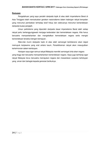 Sejarah Kertas 3 SPM 2017 - Bahan Bantu Jawapan