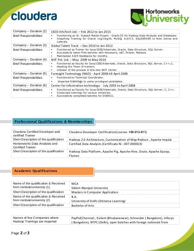 certified developer resume