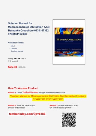 Comprehensive Solution Manual for Macroeconomics 9th Edition by Abel ...
