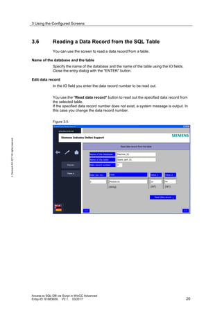 Wincc Sql Database Access. _ WinCC Unified: Use of SQLite or Microsoft ...