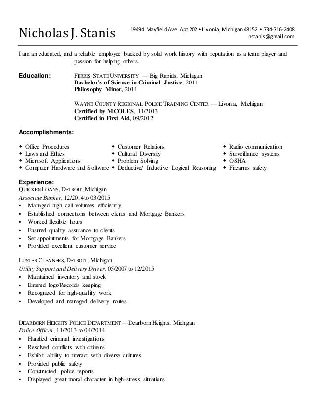 Updated Resume Quicken Loans 2015