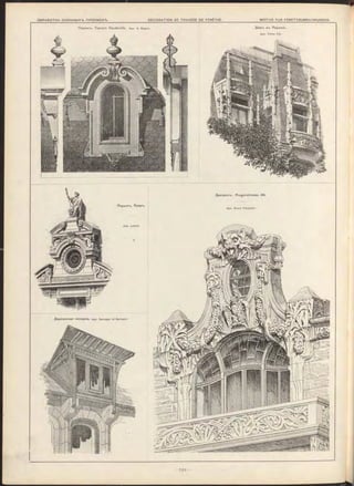 ---------------------------------------------------------------------------------------------------------------------------------------------------------------------------------
О БРА БО ТКА О КО Н Н Ы ХЪ П РО ЕМ О ВЪ . DÉCORATION DE TRA V ÉES DE FEN ÊTRE. MOTIVE FUR FENSTERUMRAMMUNGEN.
Парижъ. Театр-ъ Vaudeville. Apx. A. M agne.
П а р и ж ъ . Лувр-ъ.
Apx. Lefu el.
Д е р е в я н н а я л ю к а р н а . Apx. Sa u vag e et Sarrazin .
Домъ втэ Парижѣ.
Apx. Fe in e fils.
P rag erstrasse, 49.
E rn c t F leisch er.
Д р е з д е н - ъ .
Apx.
 