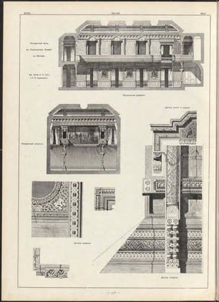 К онцертны й залъ,
въ С лавянском ъ базарѣ
въ М осквѣ.
Арх П роф . А. Л . Г у н ъ
и П. И. К у д р явц ев ъ.
П родольный р а зр ѣ зъ
Д еталь окон ъ и дверей.
Поперечный р а зр ѣ зъ
Детали плафона.
Д еталь плафона.
 