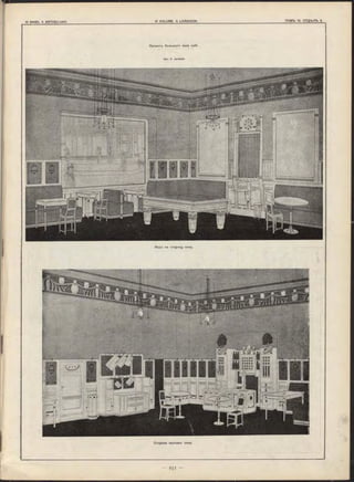 Проектъ большого зала cafè.
Apx. V. Jerabek .
Видъ на сторону окна.
Сторона противъ окна.
 