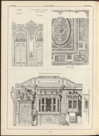 Столовая.
Apx. D estailleur.
Вилла в-ь S t. Maur, близ"ь Парижа.
Плас*>он-ь столовой.
(См. стр. 259).
Столовая в-ь русском-ъ стилѣ. Арх. Б о го м о л о въ .
 