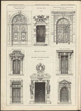 Парижъ, Rue de Lafayette, 2.
ДВЕРИ, BOPOTA и ПОРТАЛЫ.
Ворота для дворца посольства
(Академическій проектъ).
Арх. M aillard.
Valence. Домъ-особнякъ.
Арх. Rey.
Академическій проектъ воротъ для дома посольства.
Арх. Schaltenbrand.
Парижъ, Rue du Pont Neuf, 3.
Париж-ь, Rue des S ts Pères.
de Rivoli, 120.Париж-ъ, Rue
Зданіе театра в-ь Монте-Карло (княж. Монако).
Арх. Ch. Garnier.
 