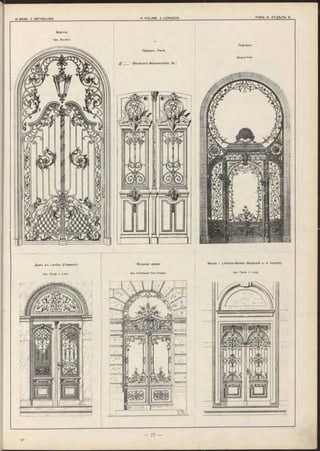 Порталъ.
Eduard Puls.
Вилла r. Liebrich-Merkel (N eustadt a. d. H aardt).
Apx. Проф. L. Levy.
Парижъ—Paris.
«IT.*— 11" (Boulevard Beaum archais, 51.)
Ворота.
Apx. B a u d rit.
Домъ в-ъ Landau (Германія).
Apx. Проф L. Levy.
Входныя двери.
Apx. Ferdinand Paul Krüger.
 