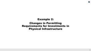 22
Example 2:
Changes in Permitting
Requirements for Investments in
Physical Infrastructure
 