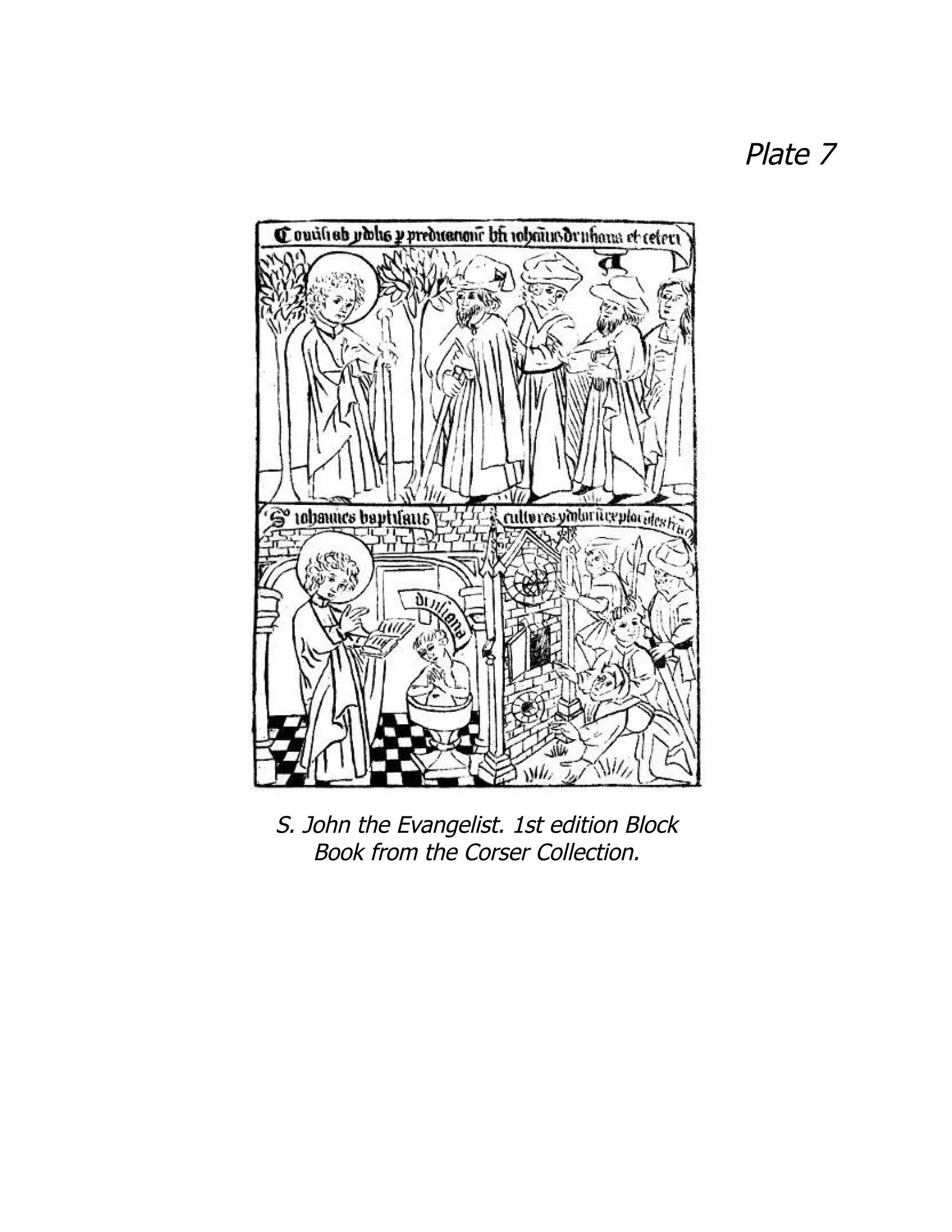 Plate 7
S. John the Evangelist. 1st edition Block
Book from the Corser Collection.
 