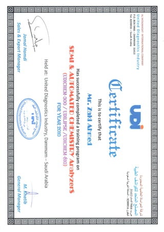 UDI certificate 2010