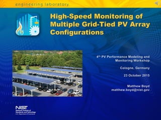 High-Speed Monitoring of
Multiple Grid-Tied PV Array
Configurations
 