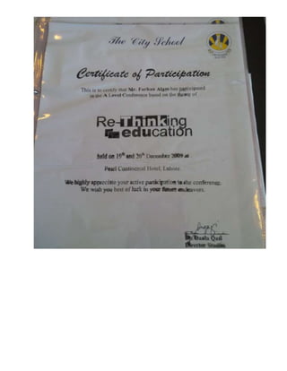 Certificate of Participation (Re Thinking Education)