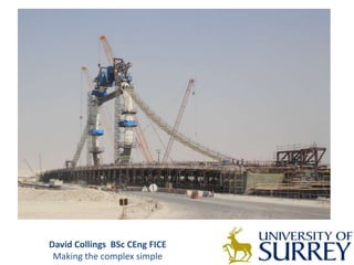 David Collings BSc CEng FICE
Making the complex simple
 