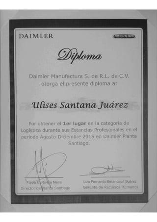 Diploma 1er lugar
