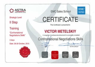 Confronational negotiations skills Victor Metelskiy
