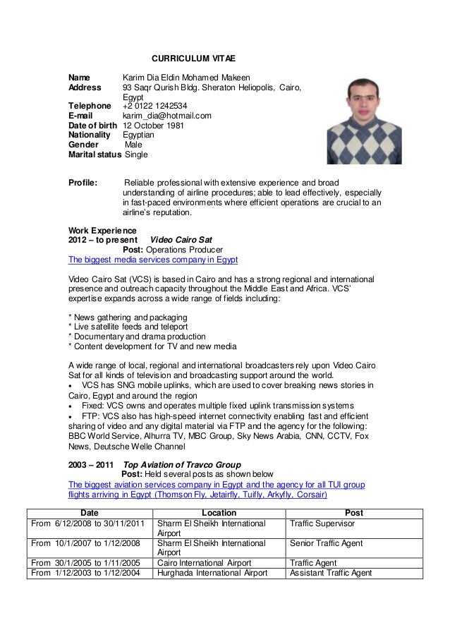 karim makeen s cv airline airline cv template