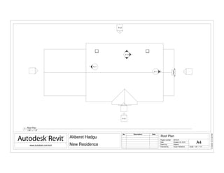 A 6.1
A 6.2
---
1
1
-
-
-
A 7.1 2
A 7.11
A 7.2 1
-
-
Scale
Project number
Date
Drawn by
Checked by
www.autodesk.com/revit
1/8" = 1'-0"
11/4/201612:15:45PM
A4
Roof Plan
2016-A1
Akberet Hadgu
New Residence
October 24, 2016
Akberet
Susan Newberry
No. Description Date
1/8" = 1'-0"
1
Roof Plan
 