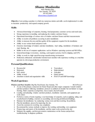 Shane Cv Shane Maslanka Resume | DOCX