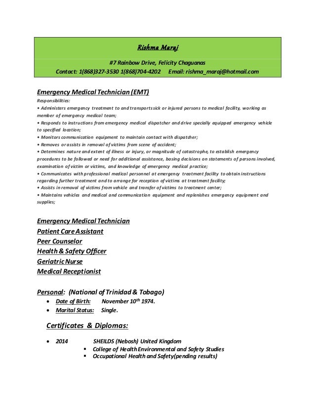 Rishma Final Resume 2014 trinidad