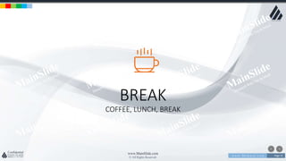 w w w . D o m a i n . c o m Page 35
www.MainSlide.com
© All Rights Reserved.
Confidential
BREAK
COFFEE, LUNCH, BREAK
 