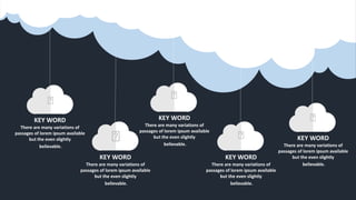 w w w . D o m a i n . c o m Page 47
www.MainSlide.com
© All Rights Reserved.
Confidential
KEY WORD
There are many variations of
passages of lorem ipsum available
but the even slightly
believable.
KEY WORD
There are many variations of
passages of lorem ipsum available
but the even slightly
believable.
KEY WORD
There are many variations of
passages of lorem ipsum available
but the even slightly
believable.
KEY WORD
There are many variations of
passages of lorem ipsum available
but the even slightly
believable.
KEY WORD
There are many variations of
passages of lorem ipsum available
but the even slightly
believable.
 