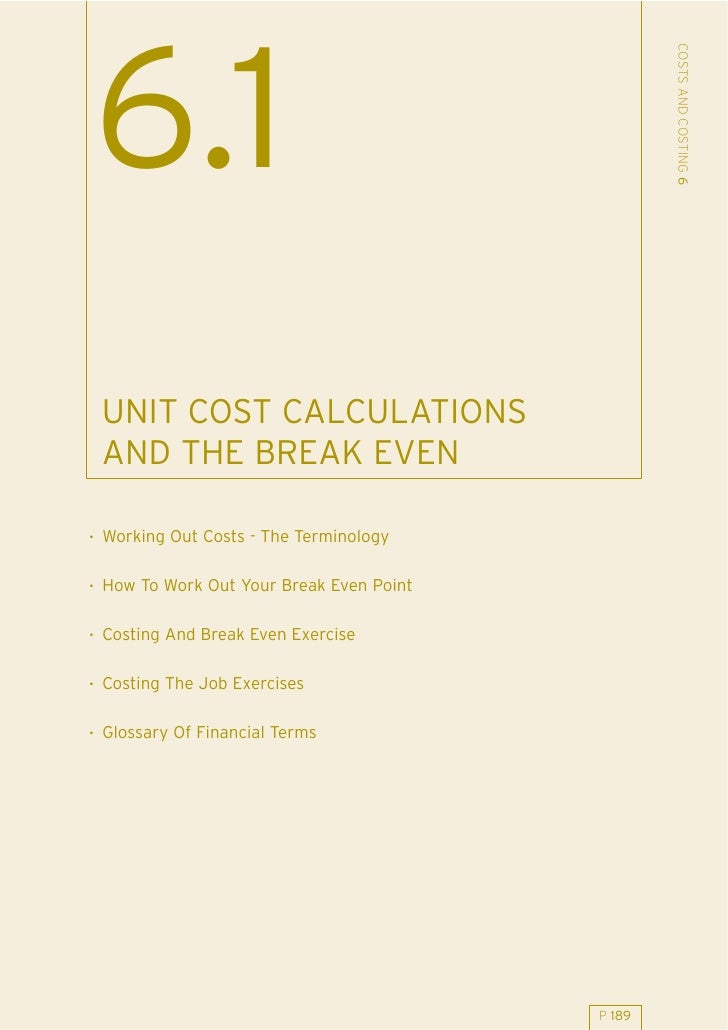 61 Unit Cost Calcs