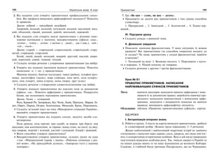 184 Українська мова. 6 клас 185Прикметник
2. Від поданих слів утворіть прикметники префіксальним спосо-
бом. Які префікси вимагають орфографічної пильності? Поясніть
їх правопис.
Зразок: добрий — предобрий, недобрий.
Здоровий, вільний, щільний, потужний, модний, щасливий, місь-
кий, обласний, гіркий, далекий, давній, шкільний, дорожній.
3. Від поданих слів утворіть якісні прикметники з різними смис-
ловими відтінками у значенні, використовуючи суфікси -еньк-,
-есеньк-, -ісіньк-, -усіньк- (-юсіньк-), -уват-, -ущ (-ющ-), -енн-,
-езн-, -елезн-.
Зразок: старий — старенький, старесенький, старісінький, стару-
ватий, старющий, старезний.
Білий, синій, радий, молодий, мокрий, круглий, кислий, широ-
кий, короткий, сивий, повний, точний.
Складіть чотири речення з утвореними прикметниками (на вибір).
4. Утворіть від поданих іменників відносні прикметники. Поясніть
написання -н- і -нн- у прикметниках.
Машина (відділ), баштан (культура), чавун (рейка), телефон (роз-
мова), магнітофон (запис), море (лайнер), ціна (річ), сила (спортс-
мен), кінь (спорт), зміна (струм), осінь (пора), друг (клас).
Складіть речення з утвореними словосполученнями (на вибір).
5. Утворіть відносні прикметники від власних назв за допомогою
суфікса -ськ-. Поясніть орфограми у прикметниках. Підкресліть
букви, що позначають чергування приголосних.
Зразок: Галич — галицький.
Рига, Кривий Ріг, Запоріжжя, Буг, Чехія, Львів, Прилуки, Збараж, Га-
дяч, Овруч, Париж, Острог, Золотоноша, Миколаїв, Крим, Перемишль.
Складіть зв’язний текст на тему «Мандруючи стежками України»,
вживайте утворені прикметники.
6. Утворіть прикметники від поданих сполук, виділіть засоби сло-
вотворення.
Поза уроком; поза чергою; при садибі; за морем; при березі; між
школами; між континентами; за горами; понад план; на скелі; од віку;
над хмарою, жовтий і зелений, кислий і солодкий, блідий і рожевий.
Яким способом утворені прикметники?
Використовуючи утворені прикметники, складіть діалог на одну
з тем: «Міжшкільний турнір з шахів», «Районна олімпіада з рід-
ної мови», «На присадибній ділянці», «Заморські гості у нашому
зоопарку».
7. Гра «Ви нам — слово, ми вам — десять».
Продовжіть до десяти ряд прикметників з тим самим способом
словотвору:
1. Прекрасний … 2. Заміський … 3. Золотистий … 4. Темно-чер-
воний…
IV. Підсумок уроку
Складіть сенкан з вивченої теми.
V. Домашнє завдання
Пояснити значення фразеологізмів. У яких ситуаціях їх можна
вживати? Які прикметники (за способом творення) входять до
їх складу? Чи може прикметник у складі фразеологізму перейти
в іменник?
1. Тугенький на вухо. 2. Ведмежа послуга. 3. Переливати з пусто-
го в порожнє. 4. Піший кінному не товариш.
Складіть речення з другим і третім фразеологізмами.
Урок № 61
ПРАВОПИС ПРИКМЕТНИКІВ. НАПИСАННЯ
НАЙУЖИВАНІШИХ СУФІКСІВ ПРИКМЕТНИКІВ
Мета: навчити школярів знаходити вивчені орфограми і пояс-
нювати їх за допомогою правил; виробляти навички пра-
вильного написання прикметників з вивченими орфо-
грамами, знаходити і виправляти помилки на вивчені
правила; виховувати орфографічну пильність.
Обладнання: таблиця «Правопис прикметникових суфіксів», картки.
ХІД УРОКУ
І. Актуалізація опорних знань
1. Робота в групах. З тексту на картці виписати прикметники, зробити
їх словотвірний розбір. (Кожна група опрацьовує 2–3 речення).
Жоден найточніший і найчесніший підручник історії не замінить
спілкування з минулим через дерево, скелі, джерела, які люди пов’язу-
ють із конкретними історичними особами. Воді в цій низці природних
пам’ятників відведена особлива роль. Так, чимало джерел в Україні та
по інших усюдах мають те чи інше відношення до великого Кобзаря.
Скажімо, в глибокій балці урочища Писарського, що на Черкащині,
 