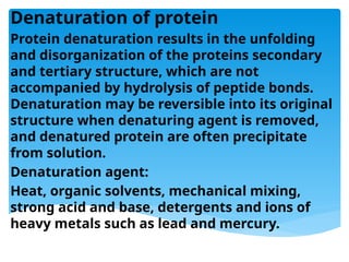Chemistry of protein definition and explanation | PPTX