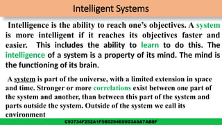Introduction in Intelligent System & its Application | PPTX