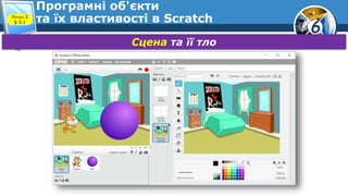 6
Програмні об'єкти
та їх властивості в ScratchРозділ 3
§ 3.1
Сцена та її тло
 