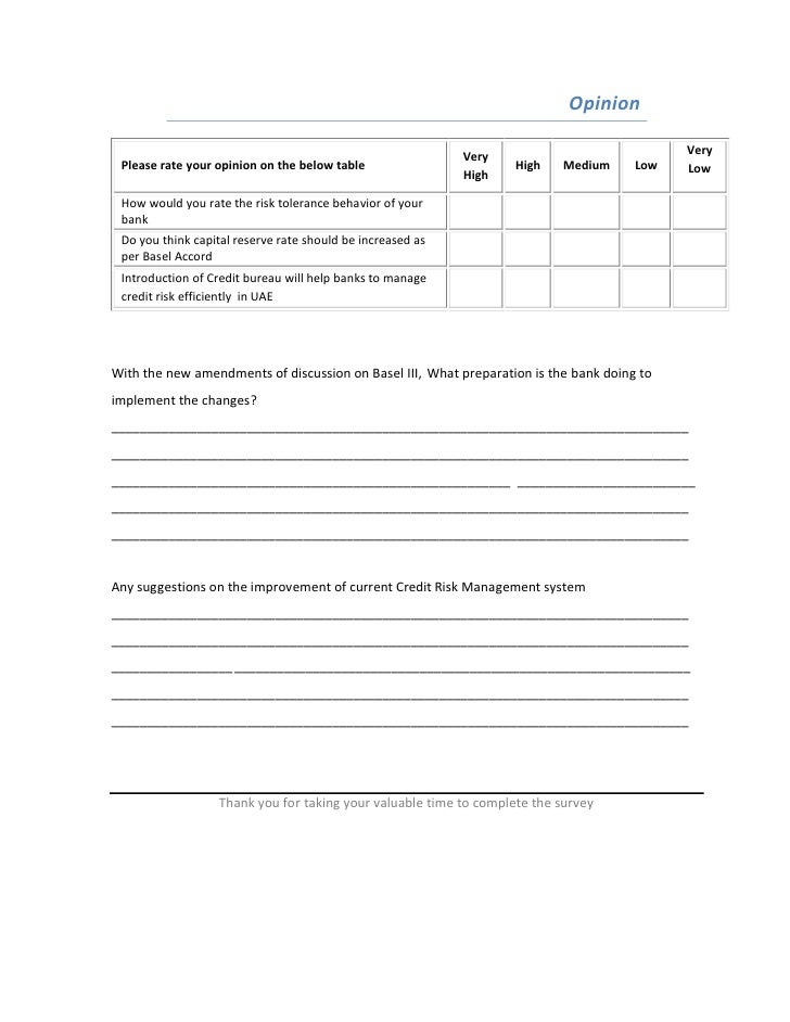 Thesis on credit risk management in banks