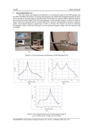 Design and fabrication of A Ku-band low noise amplifier using FR-4 ...