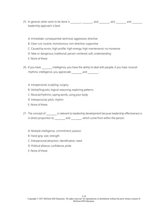 Art of Leadership 5th Edition Manning Test Bank | PDF