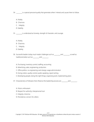 Art of Leadership 5th Edition Manning Test Bank | PDF