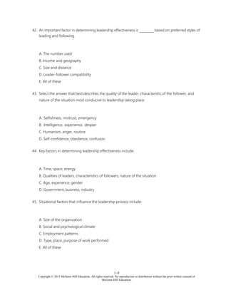 Art of Leadership 5th Edition Manning Test Bank | PDF