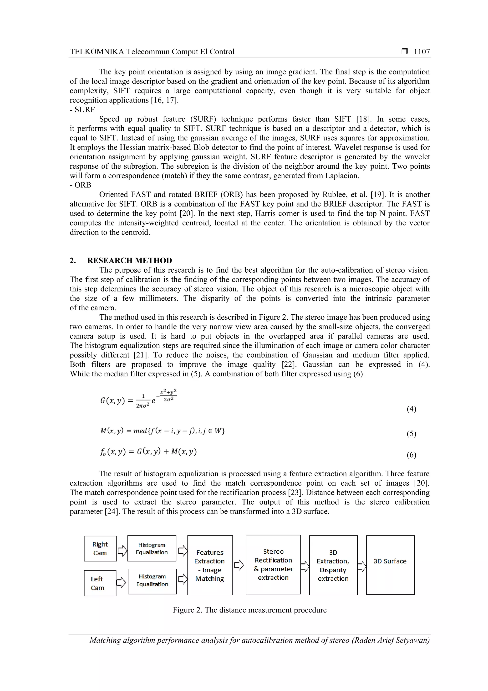 Matching algorithm performance analysis for autocalibration method of ...