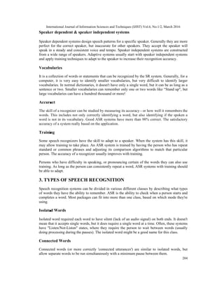 ACHIEVING SECURITY VIA SPEECH RECOGNITION | PDF