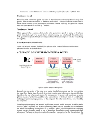 ACHIEVING SECURITY VIA SPEECH RECOGNITION | PDF
