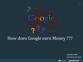 How does Google earn Money ???
1
Drashti Shah
Research Analyst
 