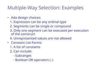 Ppl Unit ppl-unit-2-Statement-Level-Control-Structure | PPT