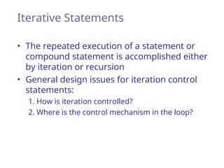 Iteration Execution ppl-unit-2-Statement-Level-Control-Structure | PPT