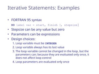 Parameterized Statement Example ppl-unit-2-Statement-Level-Control-Structure | PPT