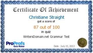 WD Grammar Test Certificate