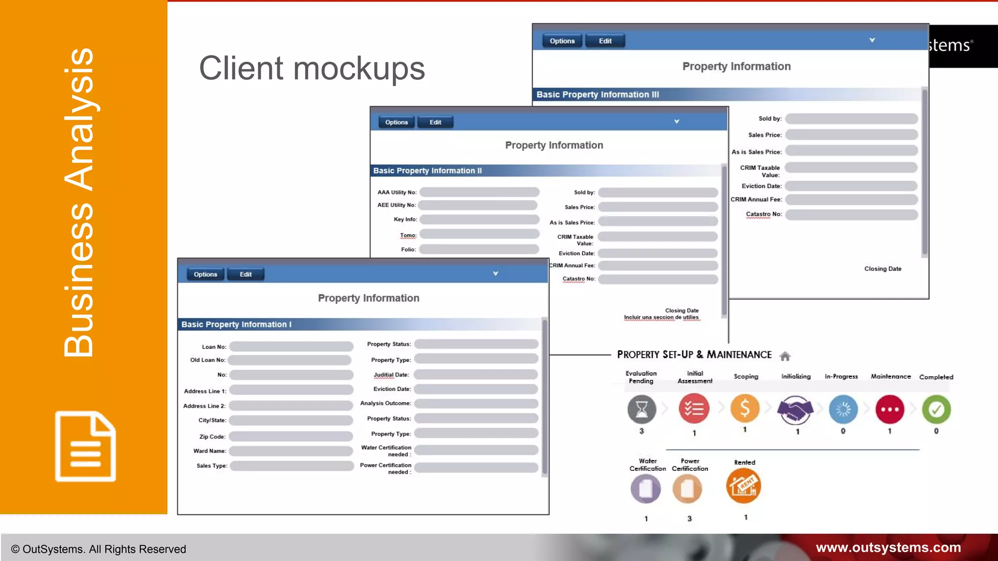 www.outsystems.com© OutSystems. All Rights Reserved
BusinessAnalysis Client mockups
 