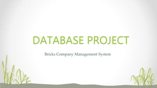 Bricks Company Management System
DATABASE PROJECT
 