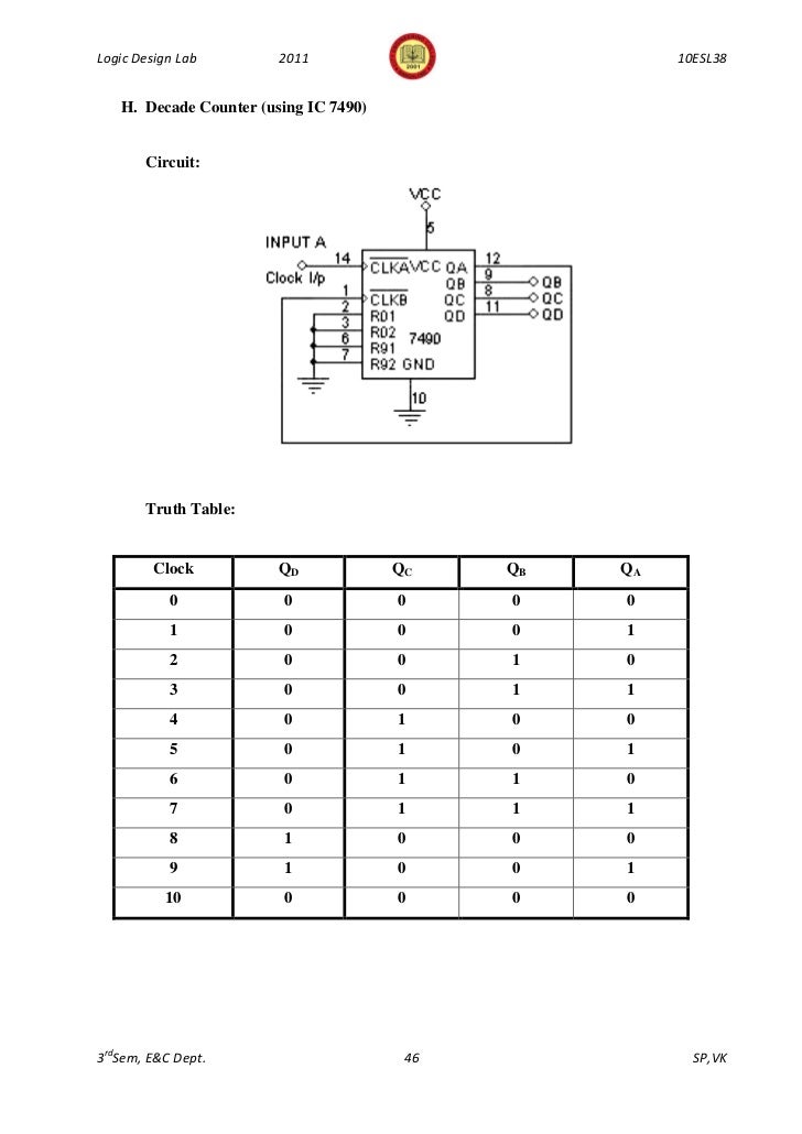 343logic Design Lab Manual 10 Esl38 3rd Sem 11
