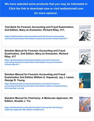 Test Bank For Forensic Accounting and Fraud Examination 1st edition ...